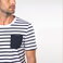 Camiseta rayas con bolsillo hombre K378. .