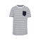 Camiseta rayas con bolsillo hombre K378. Color blanco/azul marino.