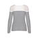 Camiseta rayas manga larga mujer K386. Color blanco/azul marino.