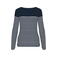 Camiseta rayas manga larga mujer K386. Color azul marino/blancas.