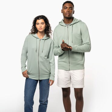 Sudadera capucha y cremallera reciclada unisex K4008