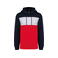Sudadera capucha unisex K4016. Color azul marino/blanco/rojo.