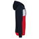 Sudadera capucha unisex K4016. Color azul marino/blanco/rojo.