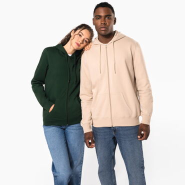 Sudadera capucha y cremallera reciclada unisex K4042