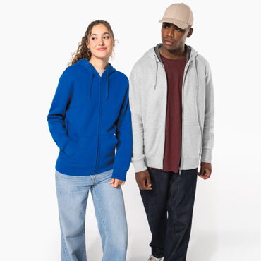 Sudadera capucha y cremallera unisex K444