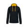 Sudadera capucha hombre K446. Color negro/amarillo.