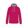 Sudadera capucha hombre K446. Color fucsia/gris fino.