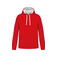 Sudadera capucha hombre K446. Color rojo/blanco.