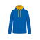 Sudadera capucha hombre K446. Color azul real claro/amarillo.