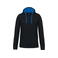 Sudadera capucha hombre K446. Color negro/azul real claro.
