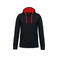 Sudadera capucha hombre K446. Color negro/rojo.