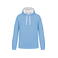 Sudadera capucha hombre K446. Color azul cielo/blanco.