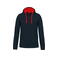Sudadera capucha hombre K446. Color azul marino/rojo.