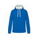 Sudadera capucha hombre K446. Color azul real claro/blanco.