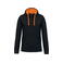 Sudadera capucha hombre K446. Color negro/naranja.