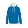 Sudadera capucha hombre K446. Color azul tropical/blanco.