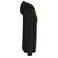 Sudadera capucha hombre K446. Color negro/amarillo.