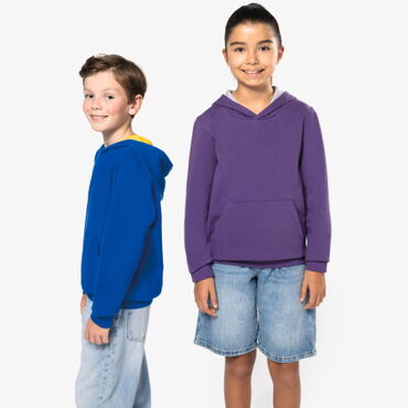 Sudadera capucha contrastada niño K453