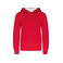 Sudadera capucha contrastada niño K453. Color rojo/blanco.