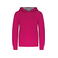 Sudadera capucha contrastada niño K453. Color fucsia/gris fino.