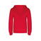 Sudadera capucha contrastada niño K453. Color rojo/blanco.