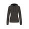 Sudadera capucha contrastada mujer K465. Color gris oscuro/negro.