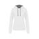 Sudadera capucha contrastada mujer K465. Color blanco/gris fino.