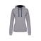 Sudadera capucha contrastada mujer K465. Color gris oxford/azul marino.
