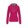 Sudadera capucha contrastada mujer K465. Color fucsia/gris fino.