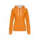 Sudadera capucha contrastada mujer K465. Color naranja/blanco.