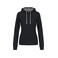 Sudadera capucha contrastada mujer K465. Color negro/gris fino.