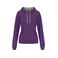 Sudadera capucha contrastada mujer K465. Color morado/gris oxford.