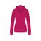 Sudadera capucha contrastada mujer K465. Color fucsia/gris fino.