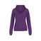 Sudadera capucha contrastada mujer K465. Color morado/gris oxford.