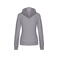 Sudadera capucha contrastada mujer K465. Color gris oxford/azul marino.