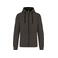 Sudadera capucha y cremallera hombre K466. Color gris oscuro/negro.