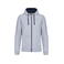 Sudadera capucha y cremallera hombre K466. Color gris oxford/azul marino.