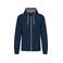 Sudadera capucha y cremallera hombre K466. Color azul marino/gris fino.