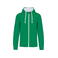 Sudadera capucha y cremallera hombre K466. Color verde kelly claro/blanco.