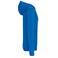 Sudadera capucha y cremallera hombre K466. Color azul real claro/blanco.
