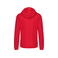 Sudadera capucha y cremallera hombre K466. Color rojo/blanco.