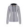 Sudadera capucha y cremallera mujer K467. Color gris oxford/azul marino.