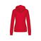 Sudadera capucha y cremallera mujer K467. Color rojo/blanco.