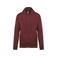 Sudadera capucha y cremallera unisex K479. Color vino.