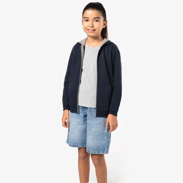 Sudadera capucha y cremallera niño K486