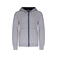 Sudadera capucha y cremallera niño K486. Color gris oxford/azul marino.