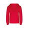 Sudadera capucha y cremallera niño K486. Color rojo/blanco.