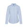 Camisa manga larga popelina mujer K510. Color rayas azul claro/blanco.