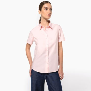 Camisa Oxford manga corta mujer K536