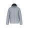 Plumífero capucha hombre K6110. Color plata jaspeada.